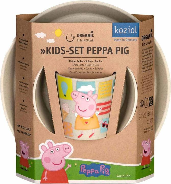 Actual product image Koziol Connect Peppa Pig Children's Tableware Set, 3-piece, Beige