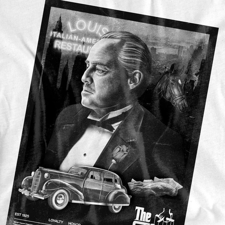 Actual product image The Godfather Unisex Adult Don Vito Corleone Poster T-Shirt (M)