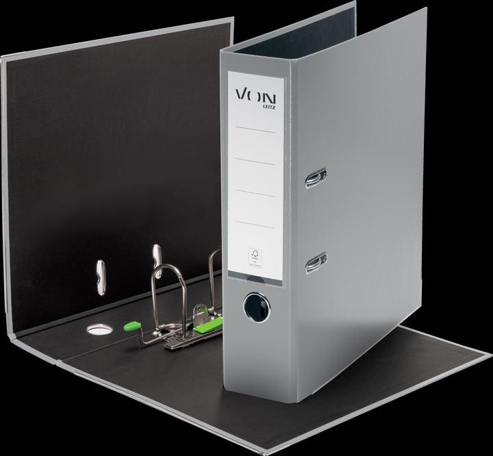 Actual product image von Hallers Folder with PP/paper, 8 cm, grey (A4, 80 mm, 1 Piece)