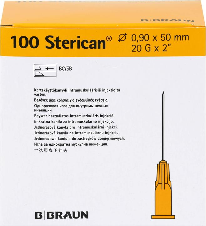 Produktbild B.Braun Nadel 20G 0.90 x 50mm gelb Luer, 100 Stück