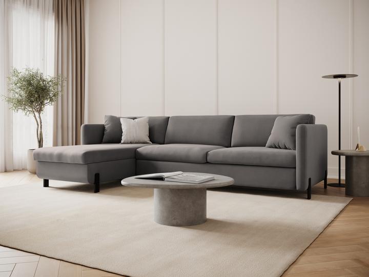 Actual product image Micadoni Velvet Left Corner Sofa With Bed Function, "Gloria", 4 Seats, 260x170x80Made in Europe (Corner sofa)