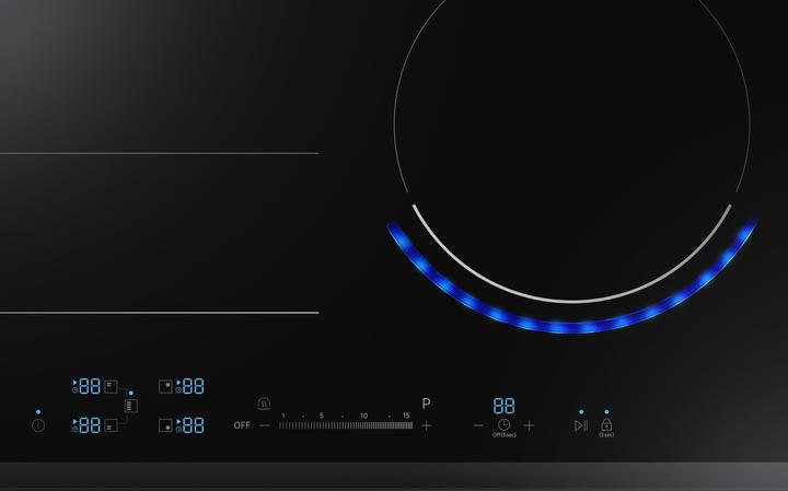 Actual product image Samsung NZ64N9777BK/E1 Induction, 60cm, 15 power, Virtual Flame, Ice Blue