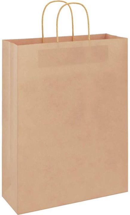 Produktbild VidaXL Kraftpapiertüten 50 Stk. mit Henkel Braun 32x12x42 cm Papiertüte (Geschenktüte, 50 x)