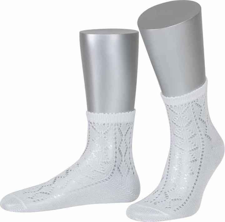 Produktbild Lusana Weiss gebleichtes Damen Ajoursöckchen – luftig leicht und trachtentauglich (38 - 40)
