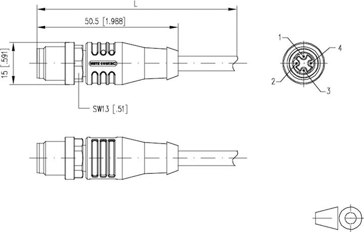 Produktbild Metz Connect Anschlussleitung M12 Stecker 4-polig D-kodiert (F/FTP, CAT5e, 10 m)