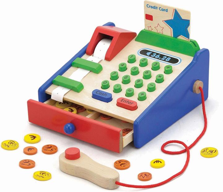 Image du produit Viga Toys Caisse enregistreuse en bois
