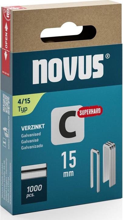 Novus Narrow back staples C 4 15mm 1000 pcs.