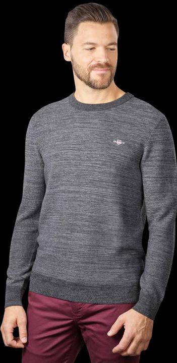 Actual product image GANT Two Tone Pullover Crew Neck Charcoal Melange (L)