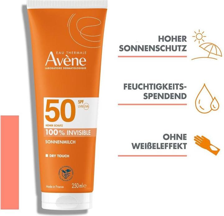 Actual product image Avène Sun milk (Suntan lotion, SPF 50, 250 ml)