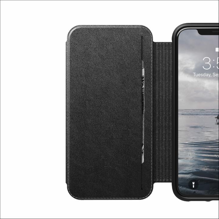 Immagine prodotto Nomad Tri-Folio in pelle robusta nera per iPhone X / Xs (Apple iPhone X, Apple iPhone XS)