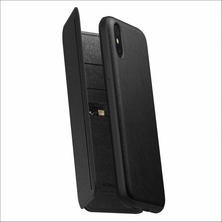 Immagine prodotto Nomad Tri-Folio in pelle robusta nera per iPhone X / Xs (Apple iPhone X, Apple iPhone XS)