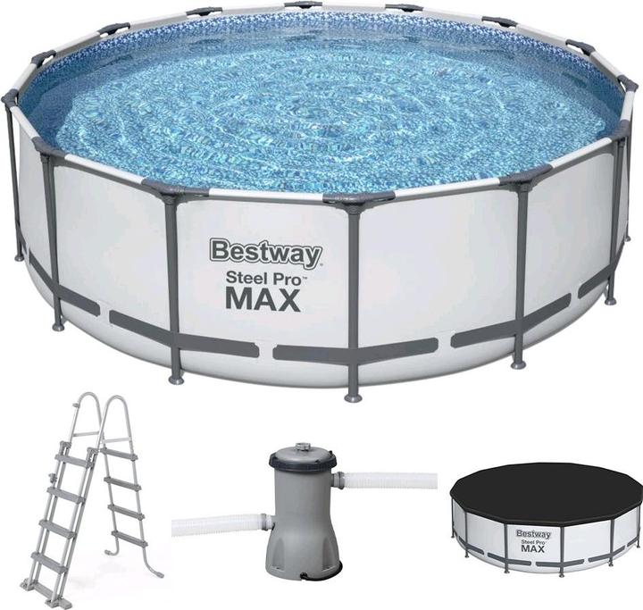 Bestway Piscina Steel Pro MAX Frame completa di pompa filtro Ø 427 x 122 cmRound (Ø 427 x 122 cm)