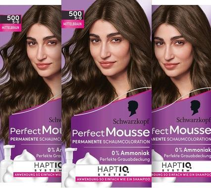 Actual product image Schwarzkopf Perfect Mousse Permanent Foam Colouring 500 Medium Brown (500 medium brown)
