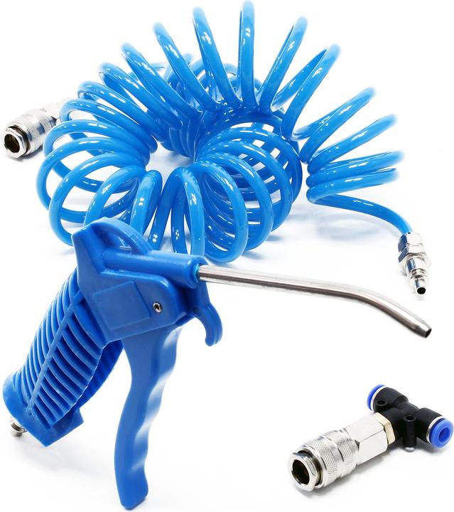 Actual product image Wiltec Air duster blow gun dust cleaning with 5 m recoil hose