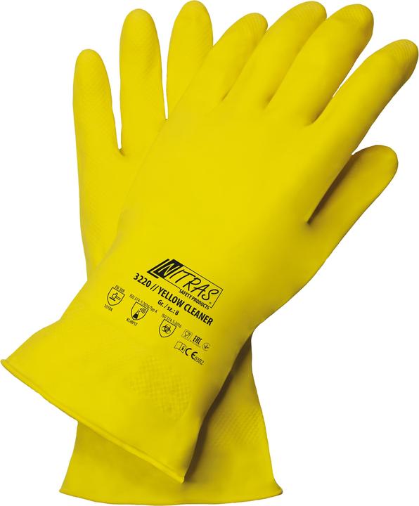 Productafbeelding Nitras GELE REINIGER, handschoenen voor chemische bescherming, latex, geel (kleurcode: 4300), lengte 30 (7, 8, 9, 10)