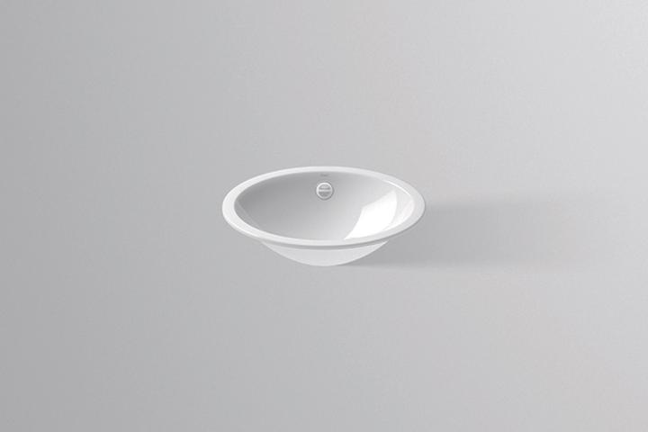 Actual product image Alape undermount basin UB.O425, oval W: 372mm H: 110mm D: 273mm, 2110700000, white (273 mm, 372 mm)