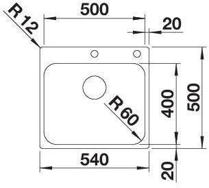 Produktbild Blanco Supra 500-IF/A R12 (Aufsatzspülbecken, 54 cm, 50 cm)