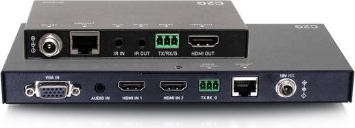 Image du produit C2G Dual HDMI® HDBaseT 4K + VGA, 3,5 mm et RS232 sur boîtier d’extension émetteur de commutation Cat ver