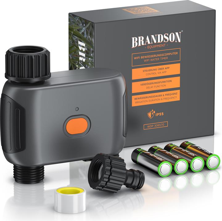 Produktbild Brandson Wifi Bewässerungssteuerung, WLAN Wasserzeitschaltuhr, Timer Bewässerungssystem, Bewässerungscomputer (Bewässerungscomputer)