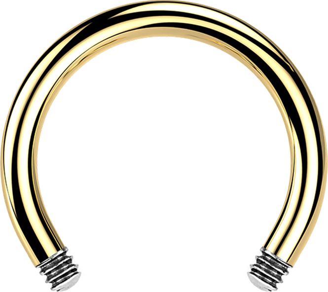 Star Piercing Micro Circular Barbell-Stab vergoldet (ohne Messing, Chirurgenstahl 316L)