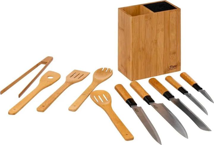 Actual product image 5Five Set of knives and kitchen utensils - bamboo - 11 pieces