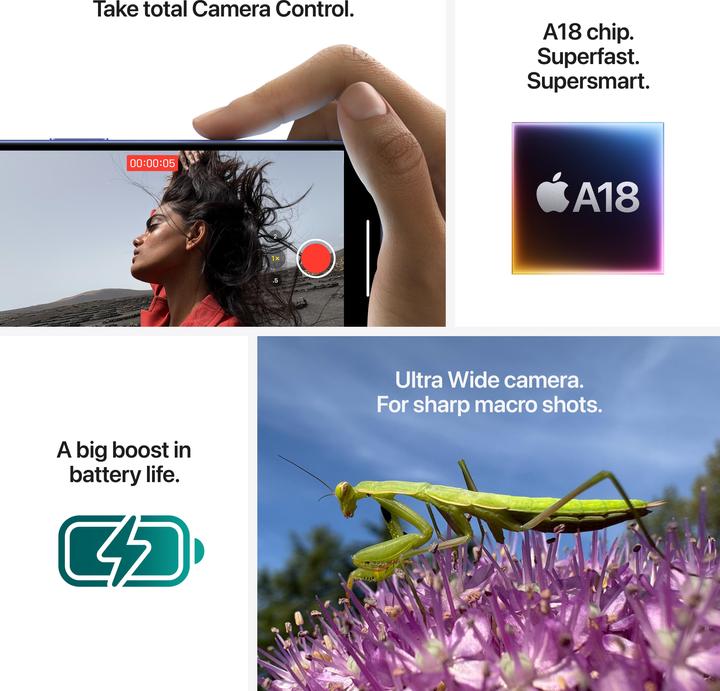Produktbild Apple iPhone 16 Plus (128 GB, Pink, 6.70", SIM + eSIM, 48 Mpx, 5G)