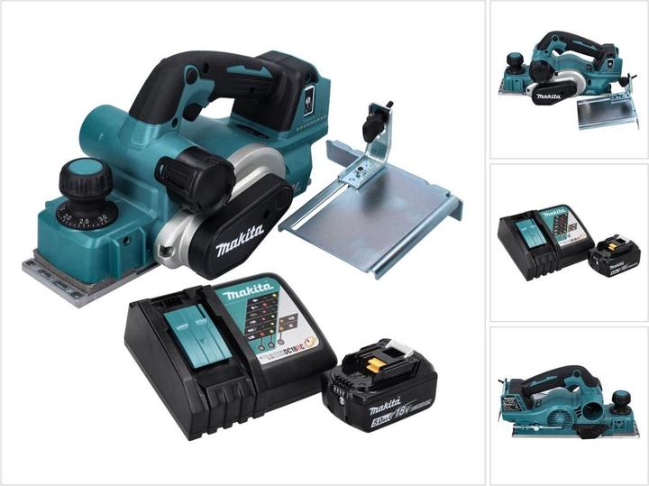 Makita DKP 181 RT1 Akku Hobel Falzhobel 82 mm 18 V Brushless + 1x Akku 5,0 Ah + Ladegerät