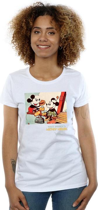 Actual product image Disney Womens/Ladies Mickey Mouse Building A Building Cotton T-Shirt (XXL)