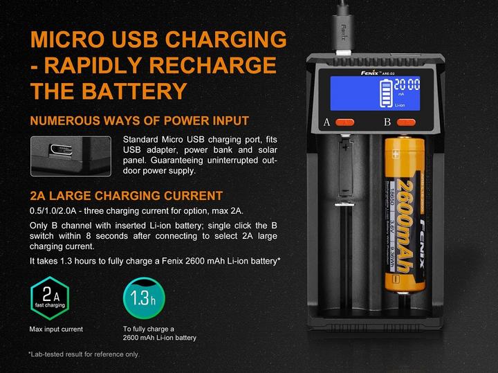 Immagine prodotto Fenix ARE-D2 (26650, AA, AAA, C, Caricabatterie senza batteria)