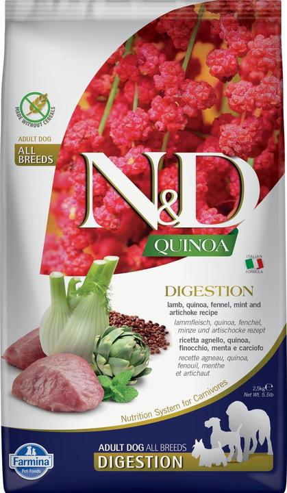 Farmina N&D Quinoa Dog Digestion Lamb Adult Mini - Dry Dog Food - 2.5 kg (Adult, 1 pcs., 2500 g)