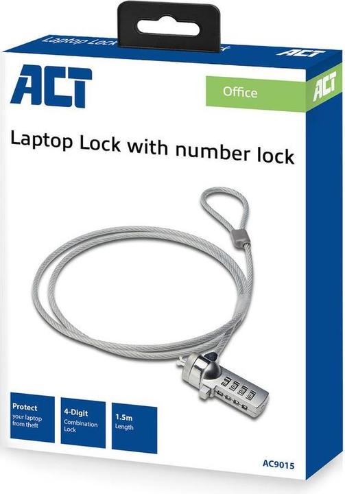 Produktbild Notebook lock, 1,5m, number lock