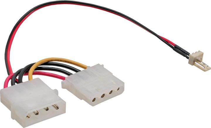Actual product image InLine 3-pin to 4-pin Molex fan adapter cable