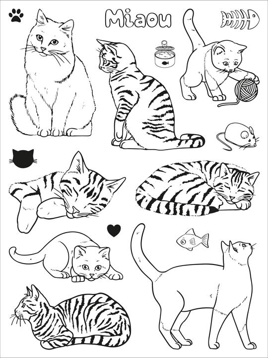 Image du produit Aladine Set de tampons "chats