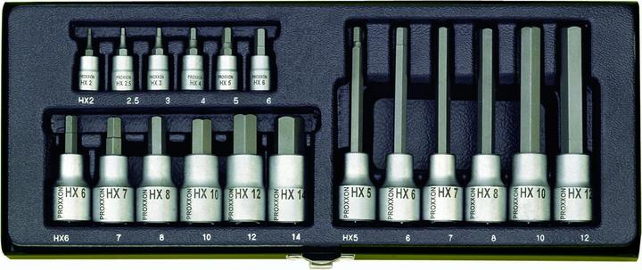 Produktbild Proxxon Super-Sicherheits- und Spezialbitsatz (Kreuz Phillips PH M2, Innensechsrund TX M20, Innensechsrund TX M7, Innensechsrund TX M25, Tri-Wing M2, Tri-Wing M3, Tri-Wing M5, Innensechsrund TX M9, Kreuz Phillips PH M1, Innensechsrund TX M15, Innensechsrund TX M5, Kreuz Phillips PH M0, Innensechsrund TX M30, Innensechsrund TX M27)