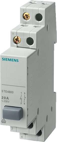 Produktbild Siemens SIEM 5TE4808 Taster, 1S/1Ã 20A 1 Taste blau ohne Rastfunktion