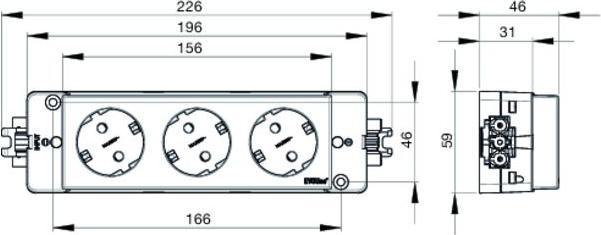 Produktbild Evoline Express Typ 910 Steckdosenleiste 3x Steckdose, schwarz (3 x)