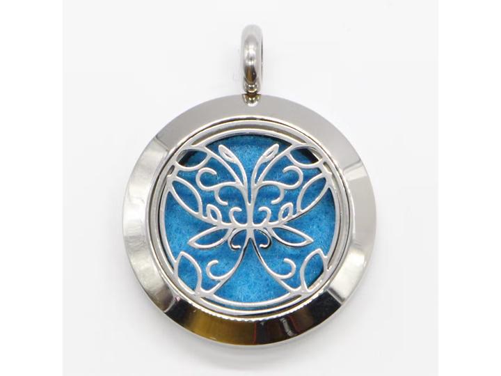 Produktbild Zen Arôme Duft-Schmuck Halskette mit Anhänger No.3 für Ätherisches Öl, Parfum - Edelstahl mit Lederb (Edelstahl, Leder)