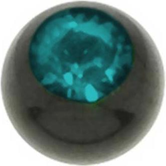 Produktbild Bijouteria Piercingverschluss (Chirurgenstahl 316L, PVD Beschichtung (schwarz), Premium Kristall)