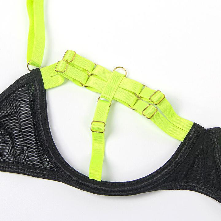 Productafbeelding Subblime - 955281 BH-set met ketting en been details fluor groen L/XL (L)