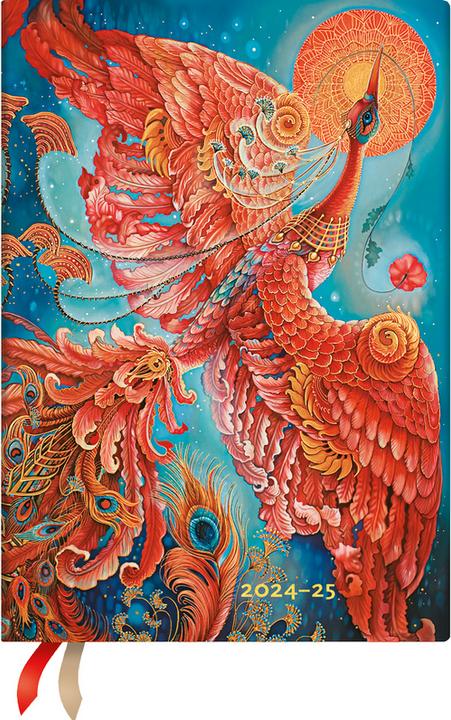 Image du produit Paperblanks PAPERBLAN Agenda Oiseau de feu Midi 24/25 FHD5453 1W/2S 18M DE HOR SC 13x18cm (13 x 18 cm, Allemand)