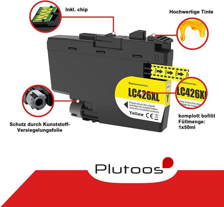 Immagine prodotto Plutoos Cartuccia Brother LC-426 compatibile, set da 4 colori