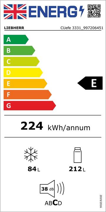 Energy Label Liebherr FRIDGE-FREEZER STAND 182X55 (CUEFE 3331)