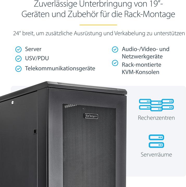 Actual product image StarTech Mount Your Server Or Networking Equipment In This 42u Server Cabinet - 42u Rack (42 RU, 19 inch rack)