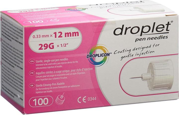 Immagine prodotto Droplet Aghi a penna 12 mm 100 pz (Aghi a penna + aghi monouso)
