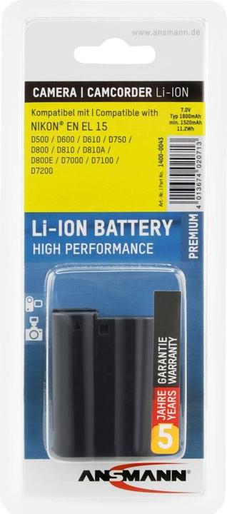 Actual product image Ansmann A-Nik EN EL 15 (Camera battery)