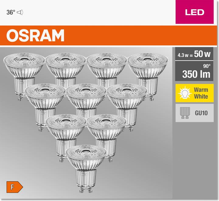 Actual product image Osram Led Base Par16 (GU10, 4.30 W, 350 lm, 10 x, F)