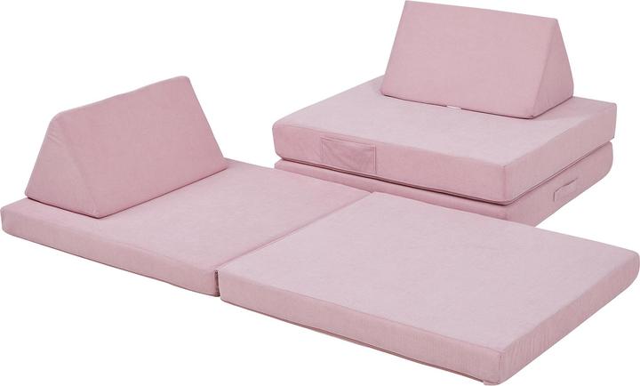 Actual product image En.Casa Spielsofa Norhulta 5-tlg. 150x66x46 cm Cord Rosa (Children sofa)