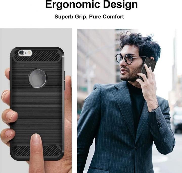 Actual product image Screenguard Apple iPhone 6/6S Case Carbon Brushed Soft TPU (Apple iPhone 6)