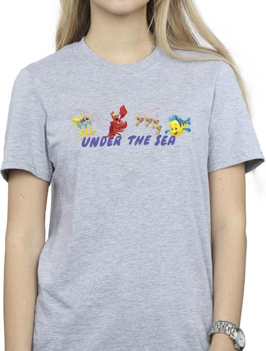 Actual product image Disney Womens/Ladies The Little Mermaid Under The Sea Cotton Boyfriend T-Shirt (S)
