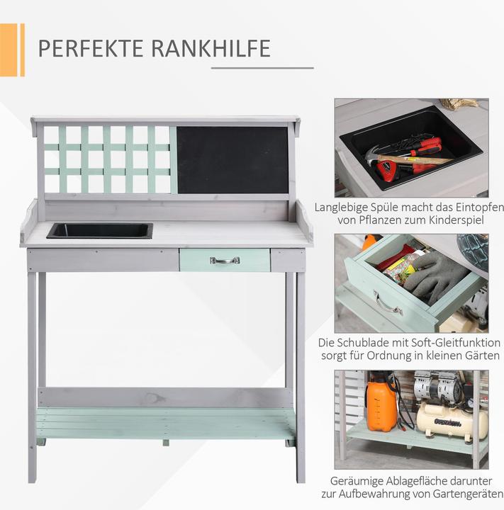 Actual product image Homcom Planting table with drawer and tray